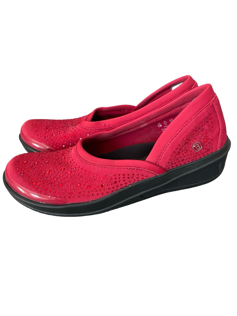 BZEES Red Moonlight Sparkle Slip On Sneakers Size 6.5